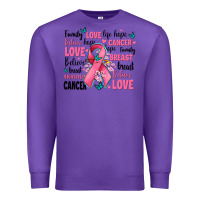Breast Cancer Ribbons With Cancer Words Premium Sweatshirt | Teevron