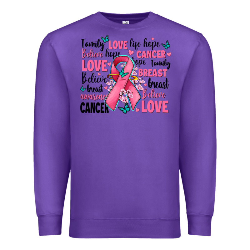 Breast Cancer Ribbons With Cancer Words Premium Sweatshirt by AdoDesignShop | Teevron