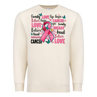 Sandshell breast cancer ribbons with cancer words Premium Sweatshirt - AdoDesignShop