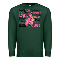 Sports Green breast cancer ribbons with cancer words Premium Sweatshirt - AdoDesignShop