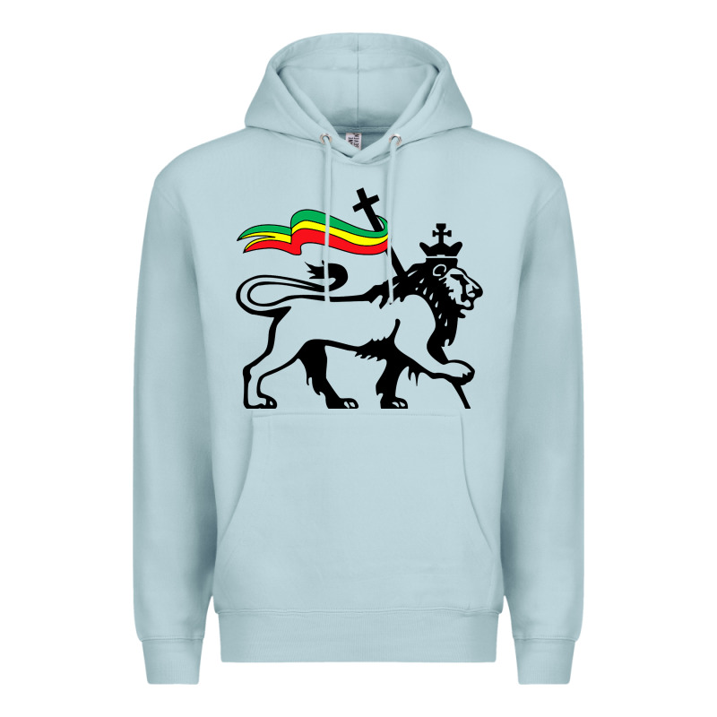 Rasta Lion Of Judah Rastafarian Reggae Lion And Christian Premium Hoodie by longCreatives | Teevron