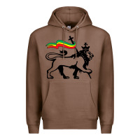 Chestnut Rasta Lion of Judah Rastafarian Reggae Lion and Christian Premium Hoodie - longCreatives