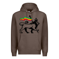 Coffee Rasta Lion of Judah Rastafarian Reggae Lion and Christian Premium Hoodie - longCreatives