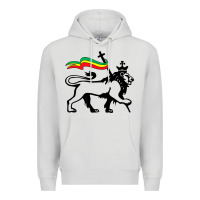 Dove Grey Rasta Lion of Judah Rastafarian Reggae Lion and Christian Premium Hoodie - longCreatives