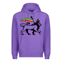 Purple Rasta Lion of Judah Rastafarian Reggae Lion and Christian Premium Hoodie - longCreatives