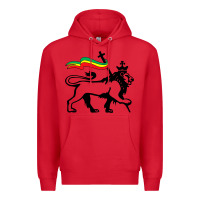 Red Rasta Lion of Judah Rastafarian Reggae Lion and Christian Premium Hoodie - longCreatives
