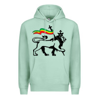 Seafoam Rasta Lion of Judah Rastafarian Reggae Lion and Christian Premium Hoodie - longCreatives