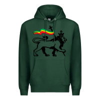 Sports Green Rasta Lion of Judah Rastafarian Reggae Lion and Christian Premium Hoodie - longCreatives