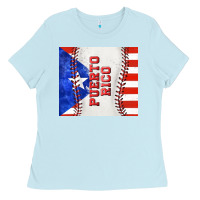 Baby Blue baseball puerto rico tumbler tbs Ladies Tee - TumblerDesignByShophia
