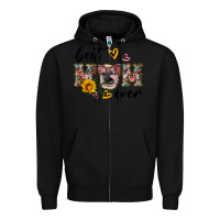 Black best mom ever with cow Zipper Hoodie - Artiststas