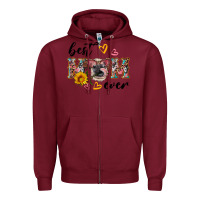 Burgundy best mom ever with cow Zipper Hoodie - Artiststas
