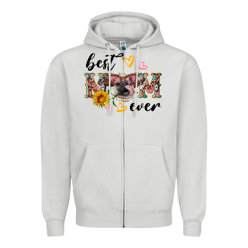 Best Mom Ever With Cow Zipper Hoodie by Artiststas | Teevron