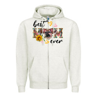 Oatmeal Heather best mom ever with cow Zipper Hoodie - Artiststas