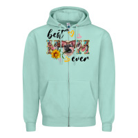 Seafoam best mom ever with cow Zipper Hoodie - Artiststas