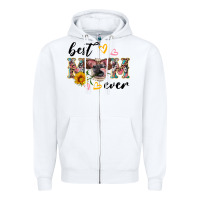 White best mom ever with cow Zipper Hoodie - Artiststas