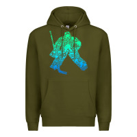 Army Green Ice Hockey Goalie Hockey Player Youth Men Kids Boys Premium Hoodie - longCreatives
