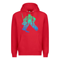 Red Ice Hockey Goalie Hockey Player Youth Men Kids Boys Premium Hoodie - longCreatives