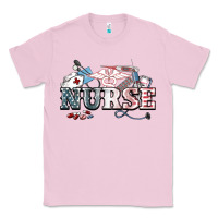 Bubblegum Pink American Nurse 4th of july Classic Tee - HowdyJamesFarm