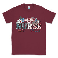 Burgundy American Nurse 4th of july Classic Tee - HowdyJamesFarm