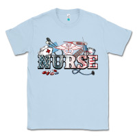 Dusty Blue American Nurse 4th of july Classic Tee - HowdyJamesFarm