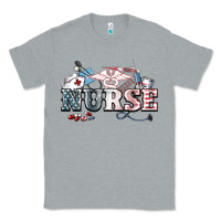 Heather Grey American Nurse 4th of july Classic Tee - HowdyJamesFarm