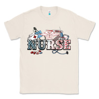 Natural American Nurse 4th of july Classic Tee - HowdyJamesFarm