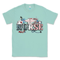 Seafoam American Nurse 4th of july Classic Tee - HowdyJamesFarm