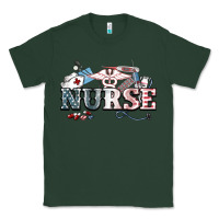Sports Green American Nurse 4th of july Classic Tee - HowdyJamesFarm