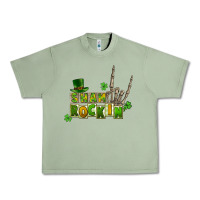 Oil Green Sham rockin skeleton hand St. Patrick's Urban Heavy Tee - CowGirlArtShop