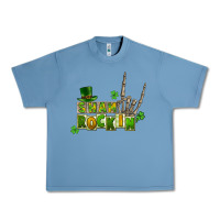 Pebble Blue Sham rockin skeleton hand St. Patrick's Urban Heavy Tee - CowGirlArtShop