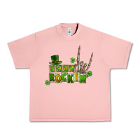 Salmon Sham rockin skeleton hand St. Patrick's Urban Heavy Tee - CowGirlArtShop