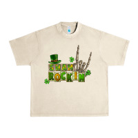 Sandshell Sham rockin skeleton hand St. Patrick's Urban Heavy Tee - CowGirlArtShop