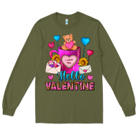 Army Green Hello Valentine Valentine's Day Coffee Mug Long Sleeve Tee - FaDigitalArtStudio