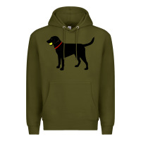 Army Green Labrador Retriever Fetch, Black Lab Play Ball Premium Hoodie - longCreatives