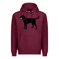 Burgundy Labrador Retriever Fetch, Black Lab Play Ball Premium Hoodie - longCreatives