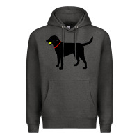 Charcoal Heather Labrador Retriever Fetch, Black Lab Play Ball Premium Hoodie - longCreatives