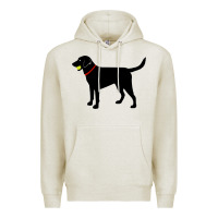 Oatmeal Heather Labrador Retriever Fetch, Black Lab Play Ball Premium Hoodie - longCreatives