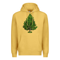 Antique Gold White Pine Tree Illustrations Premium Hoodie - LillyAllenDesigns