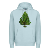 Blue Mist White Pine Tree Illustrations Premium Hoodie - LillyAllenDesigns