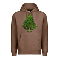 Chestnut White Pine Tree Illustrations Premium Hoodie - LillyAllenDesigns