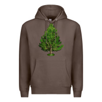 Coffee White Pine Tree Illustrations Premium Hoodie - LillyAllenDesigns