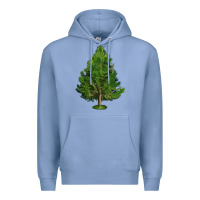 Colony Blue White Pine Tree Illustrations Premium Hoodie - LillyAllenDesigns