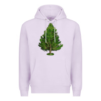 Lilac White Pine Tree Illustrations Premium Hoodie - LillyAllenDesigns
