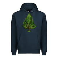 Navy White Pine Tree Illustrations Premium Hoodie - LillyAllenDesigns