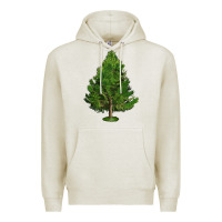 Oatmeal Heather White Pine Tree Illustrations Premium Hoodie - LillyAllenDesigns