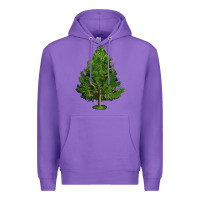 Purple White Pine Tree Illustrations Premium Hoodie - LillyAllenDesigns