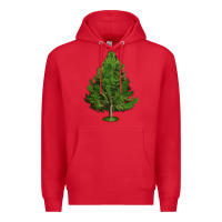Red White Pine Tree Illustrations Premium Hoodie - LillyAllenDesigns