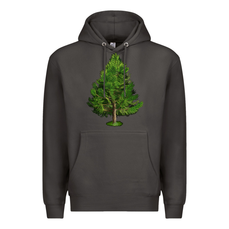 White Pine Tree Illustrations Premium Hoodie by LillyAllenDesigns | Teevron
