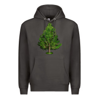 Smoke White Pine Tree Illustrations Premium Hoodie - LillyAllenDesigns