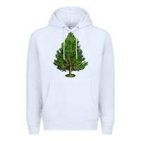 White White Pine Tree Illustrations Premium Hoodie - LillyAllenDesigns